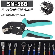 SN-58B 6.3/4.8/2.8 Plug Spring Crimping Tool Ratchet Crimping Plier Terminal Kit