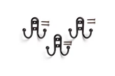 Double Hook Bronze Metal Hooks, Clutter-Free Hooks for Hanging Towels and Coats