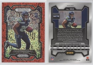 2023 Panini Prizm Rookies Red Sparkle Prizm Zach Charbonnet #392 Rookie RC