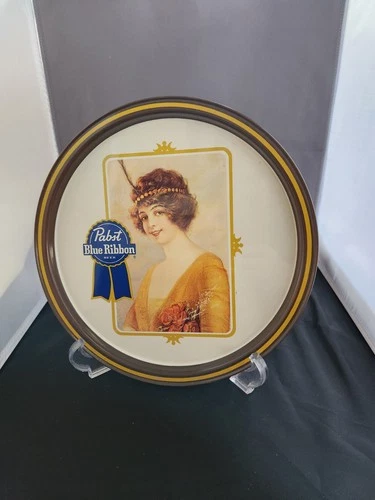 Vintage Pabst Blue Ribbon Beer  Tray 11" Minor Signs Of Aging Man Cave Piece