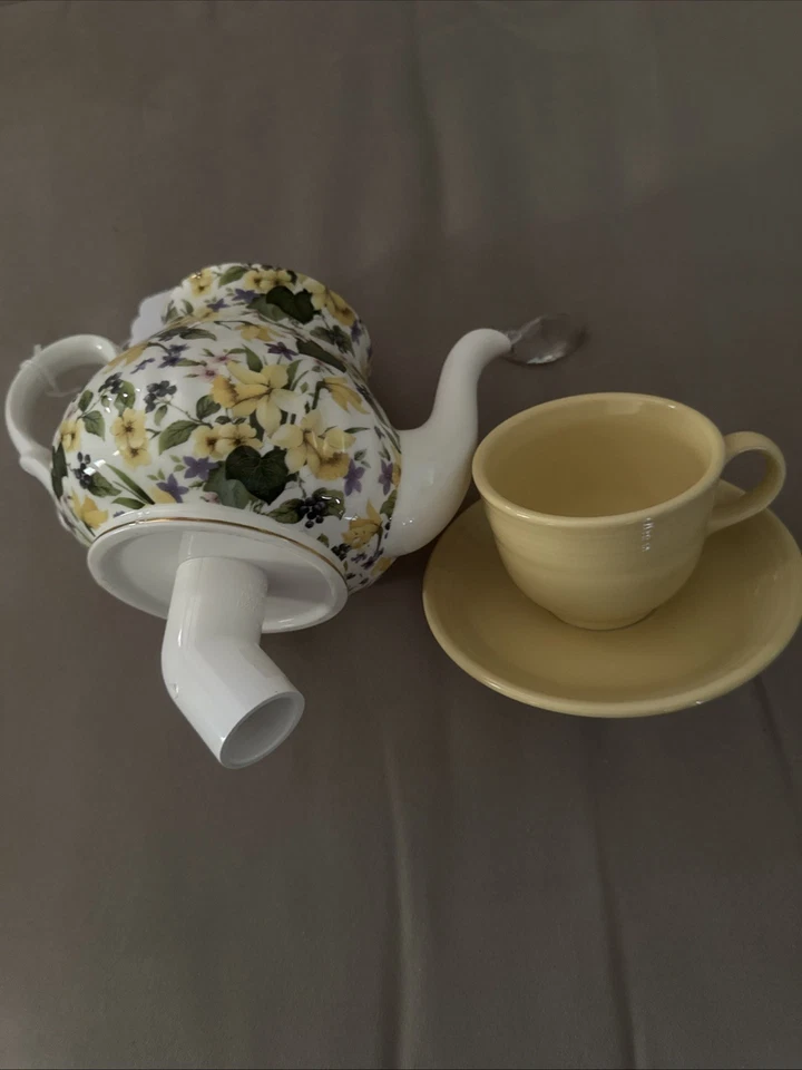 Садовое искусство, фамильные нарциссы из тонкого костяного фарфора TP, желтая чашка/блюдце для фиесты. - Изображение 3 из 4