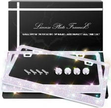 Bling License Plate Frames Sparkly Rhinestone Diamond Car Plate Cover For Women Bling License Plate Frames Sparkly Rhinestone Diamond Car Plate Cover For Women