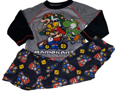 #ad Boys Size 4 SUPER MARIO KART 2 PC Lightweight Pajamas Set Shirt amp; Pants $13.00