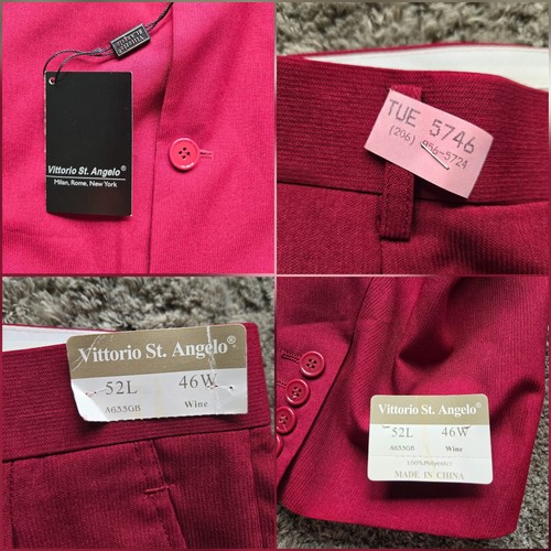 Vittorio St. Angelo Wine Men's 2 Piece Suit Set 52L - 46W - Picture 3 of 22