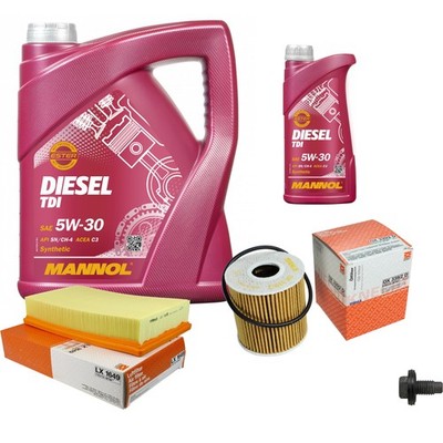 MAHLE Inspektionspaket 6 L MANNOL Diesel TDI 5W-30 für Jaguar XF Sportbrake 2.2