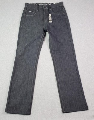 Dyse One Jeans Tag Sz 34x32 Fits 32X32 Blue/Gray Straight Leg Graphic Pocket NEW