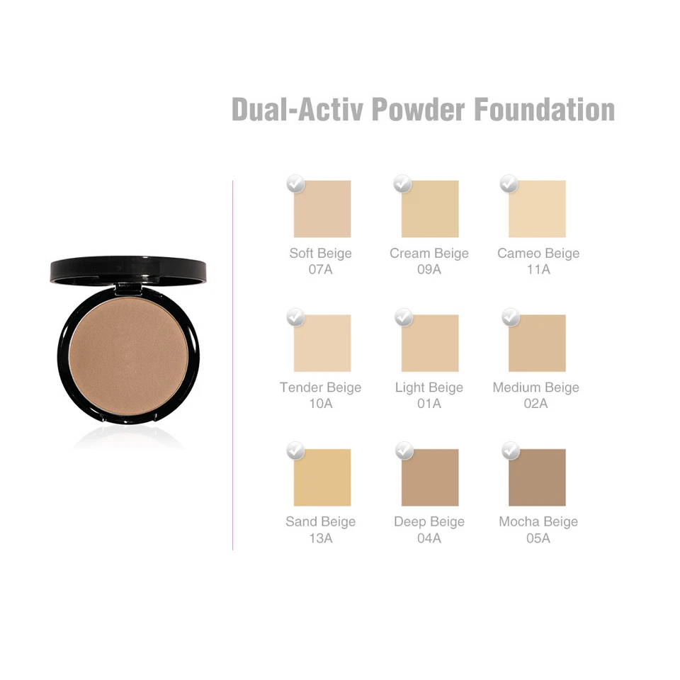 Dual Activ Powder Foundation ~Medium Beige~ New Face Pressed Makeup  - Image 2 of 2
