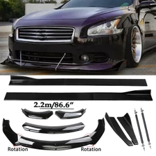 Front Bumper Lip Spoiler Side Skirts Rear Lip Glos Black For Nissan Maxima ST