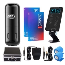 Mast SEA Custom Brushless Motor RCA Machine Tattoo Pen Power Supply Needles Kit