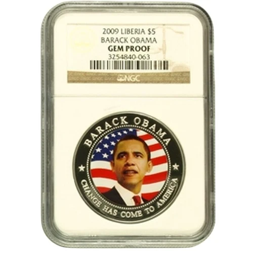 NGC 2009 Gem Proof Liberia Barack Obama $5