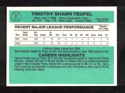1984 Donruss Baseball #1-255 YOUR CHOICE $1.09 Flat Ship UPDATED 8/4/24 - Picture 75 of 496