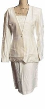Vintage 90's 80's Jessica McClintock Vintage White Lace Wedding Skirt Suit Dress