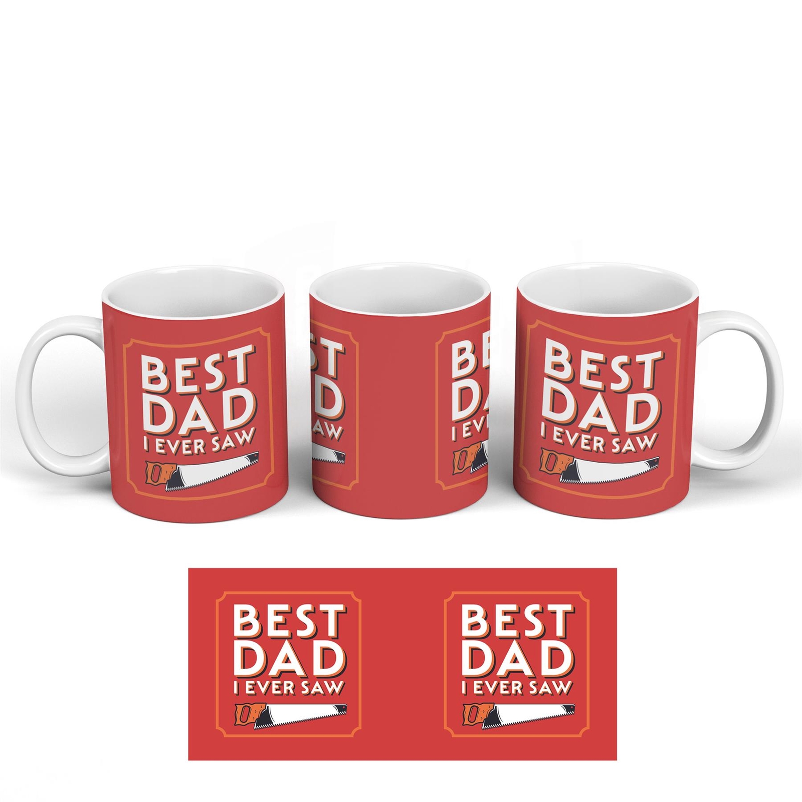 Best Dad I Ever Saw Father's Day Hobbies Red Ceramic Classic Mug