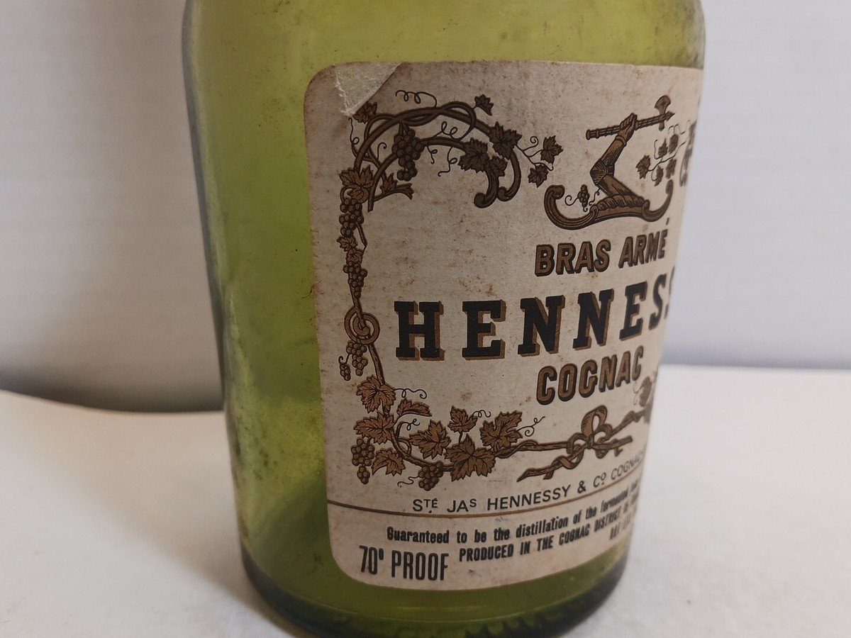 Vintage Hennessy “Bras Armé” Cognac Bottle Green Glass France