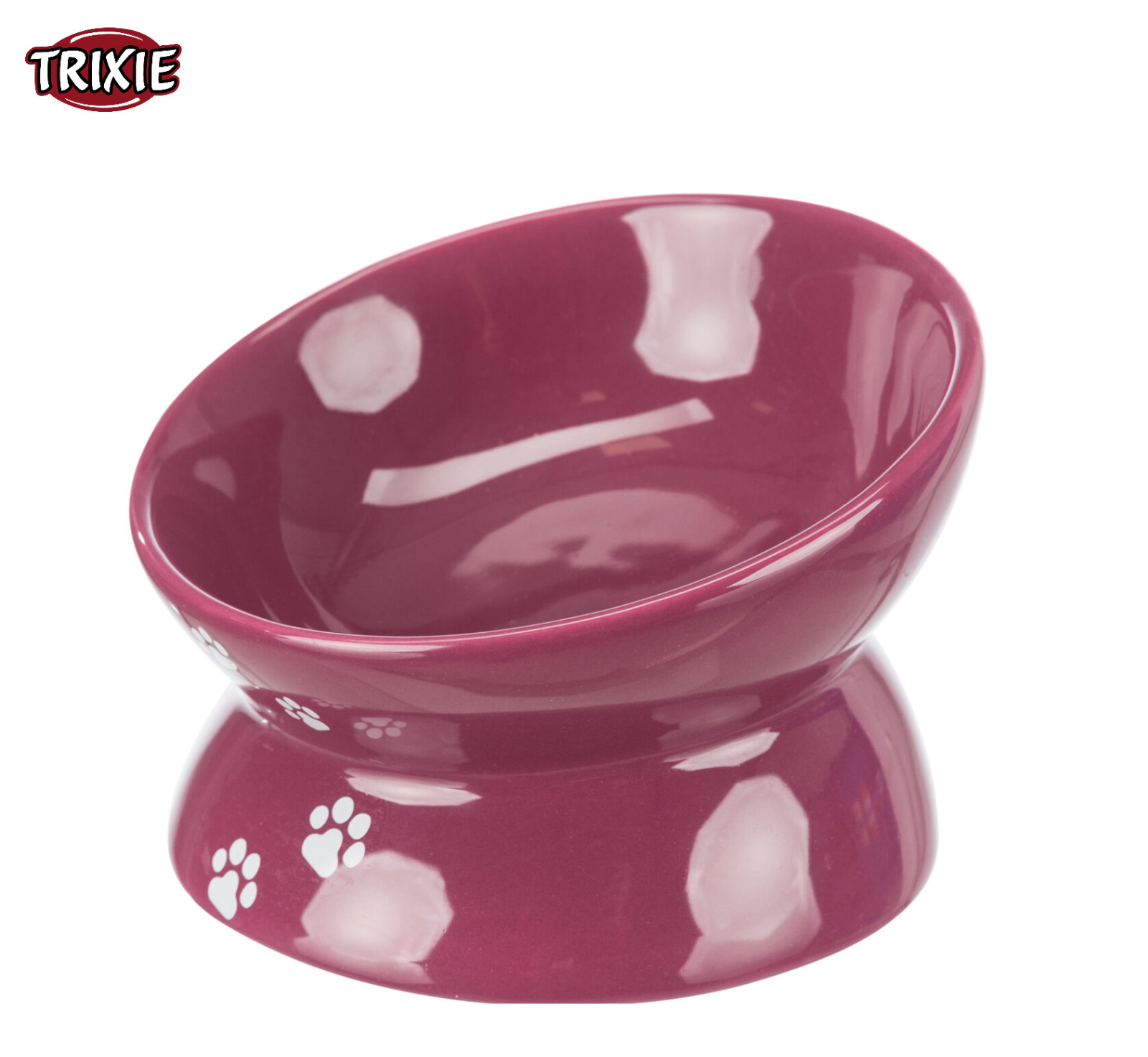 TRIXIE BERRY ELEVATED CERAMIC CAT FOOD BOWL 150ML 13CM