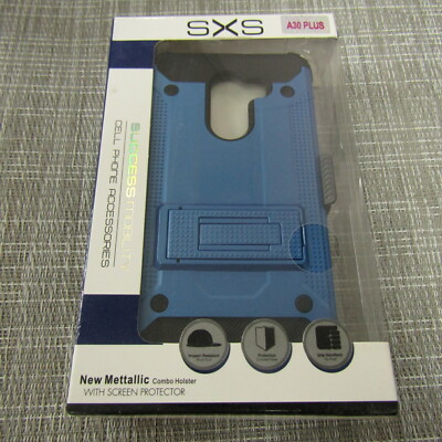 SXS METALLIC COMBO HOLSTER FOR ALCATEL A30 PLUS, BLUE, PLEASE READ!! 5976
