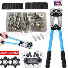 150PCS Cable Lug Connectors & 6-50mm² Large Wire Terminal Crimping Tool Crimper
