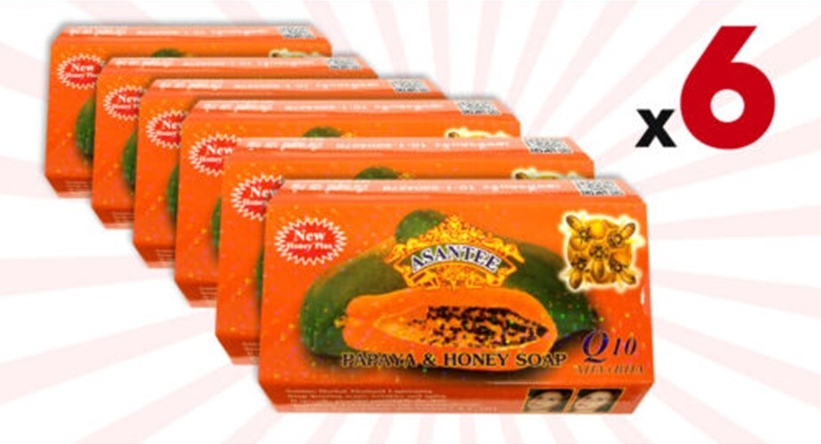 Asantee 6 Bars X 125g Soap Papaya And Honey Asantee Face And Body Anti Acne 18824361