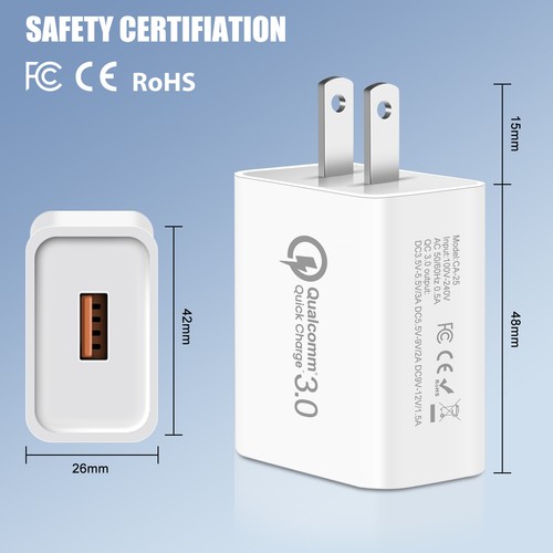 USB Fast Wall Charger Adapter Fit Google Pixel 8 7 6 Pro 8a 7a 6a 5 5a 4 4a 3 XL - Picture 6 of 10