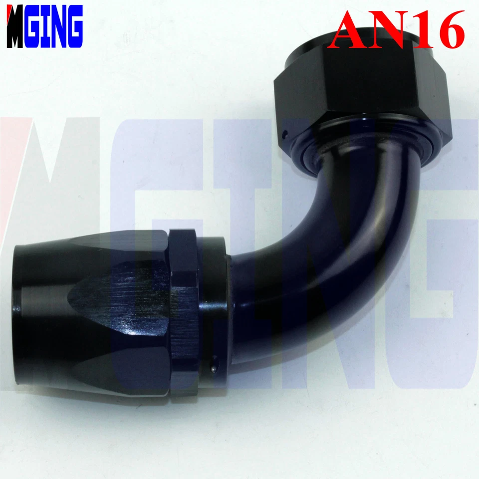 Adaptador de línea de gas combustible aceite montaje extremo manguera giratoria 16an an16 90 grados Foto 4 de 4