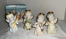 Vtg Angels Cherubs Porcelain Musical Instruments 1995 Set 4 Boxed Artmark