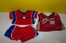 Build A Bear Soccer Shorts Top Red Blue White Sport Outfit w/ Cavaliers Uniform