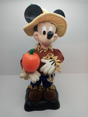 Vintage Telco 1996 Animatronic Disney Fall Mickey Scarecrow Motion Statue 