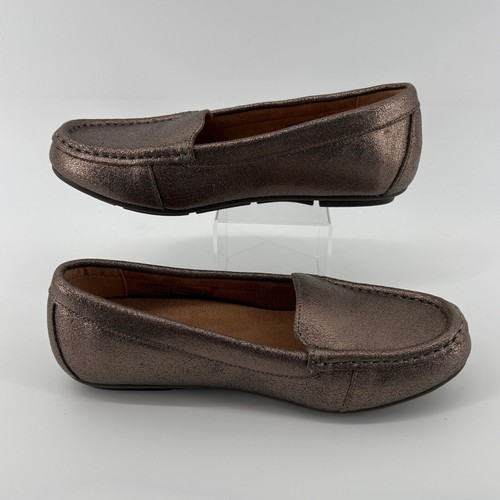 Vionic Women 5 Debbie Metallic Slip On Moccasin Loafer Brown Arch Support NWOB - Picture 3 of 7