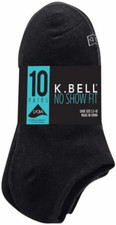 K. Bell Women's No Show Socks, 5.5-10 Shoe Size, 10 Pairs