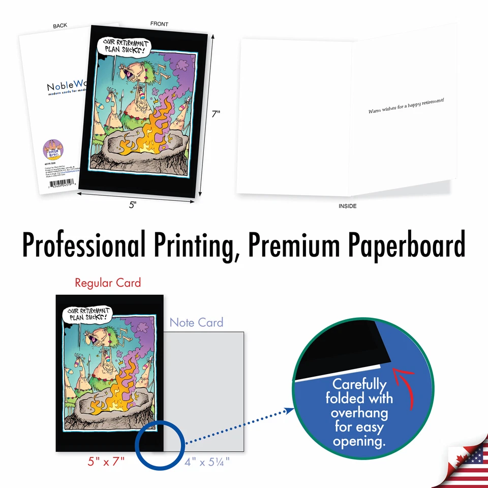 Juego surtido de 10 divertidas tarjetas de felicitación de jubilación con 5x7" listo para la jubilación Foto 2 de 4