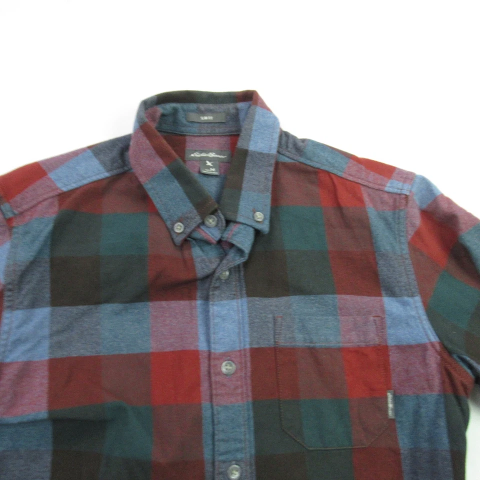 Eddie Bauer Shirt Mens Medium Long Sleeve Lightweight Plaid Button Front Slim - Image 2 of 4