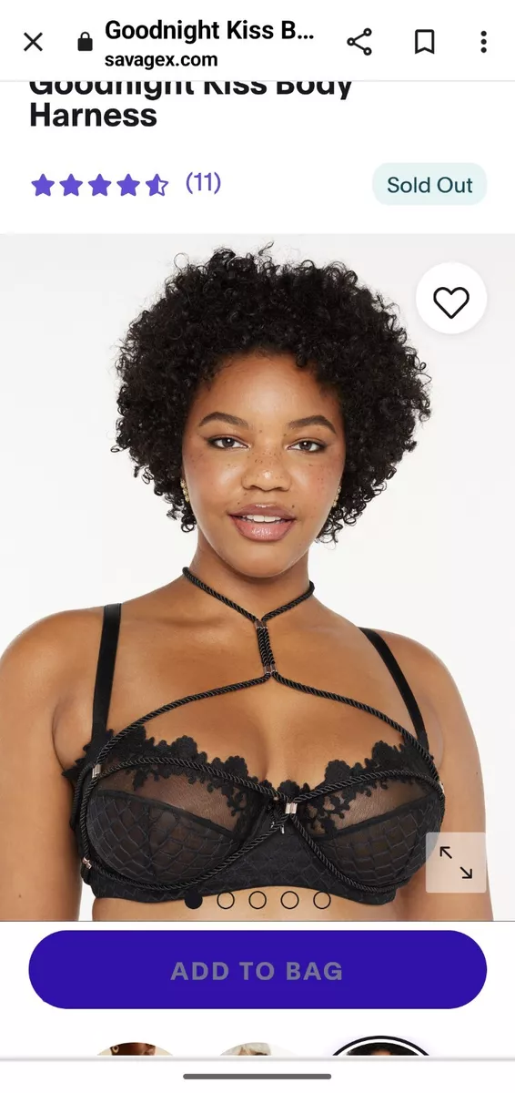 Savage Fenty Goodnight Kiss Body Harness in Black and Rose Gold