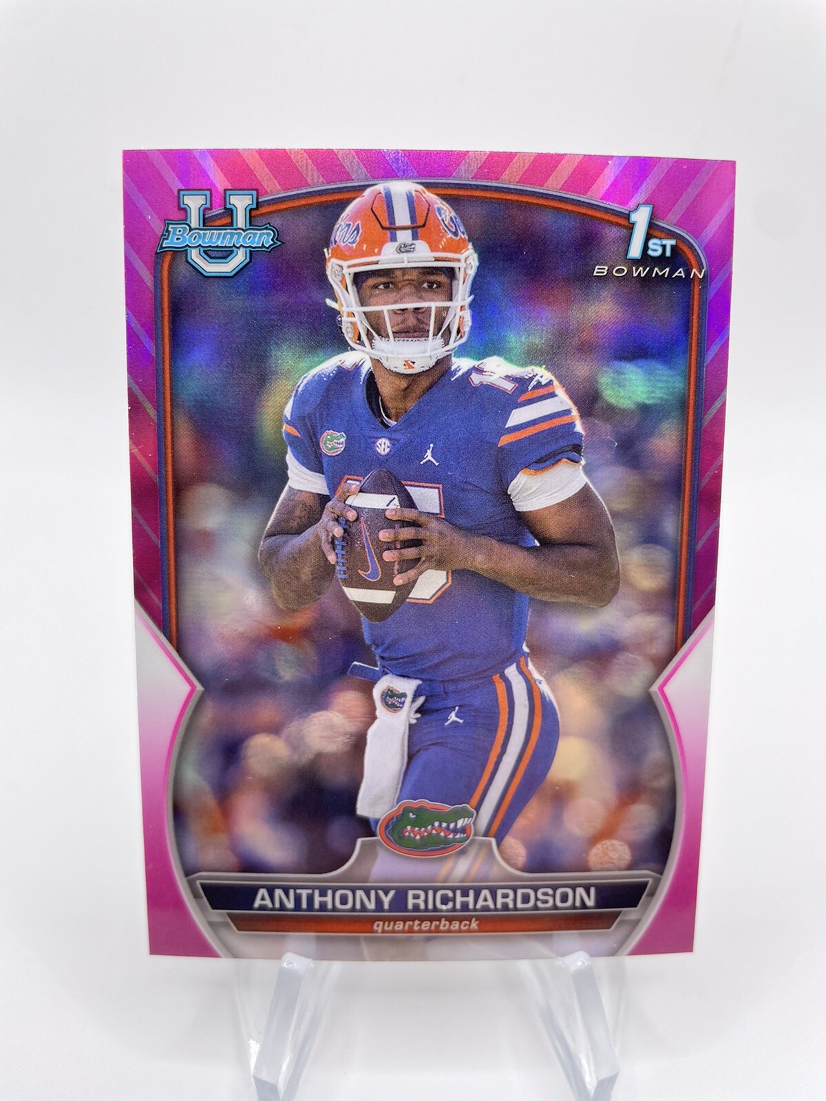 2022 Bowman University Chrome Pink Refractor Anthony Richardson #65 Rookie RC