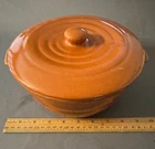 BAUER USA POTTERY BROWN RINGWARE CASSEROLE DISH BOWL BAKER WITH LID VINTAGE