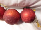 Vintage Kugel Style Red Crackle Glass Christmas Ornaments Lot of 4 — photo 4