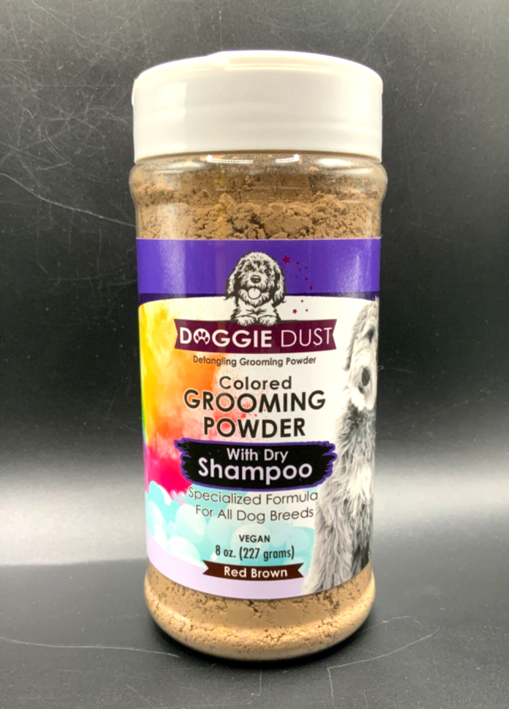 Doggie Dust SEALED Colored Grooming Powder RED BROWN Easy Brushing of Dog Mats