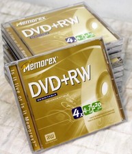 10 Memorex Blank DVD  RW Disks with Cases Office Depot