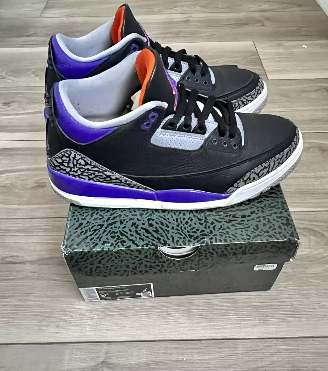 Nike Air Jordan 3 Retro Court Purple size 9.5