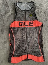 AL  WOMEN Italian TRIATHLON / Cycling TOP Med , Black / Coral Fluo