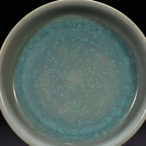 8" Old Antique Song dynasty Porcelain ru kiln Cyan glaze Ice crack Brush Washer - 第 4/6 張圖片