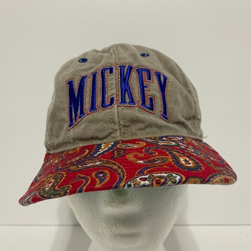Disney Mickey Dad Hat Tan Paisley Brim 