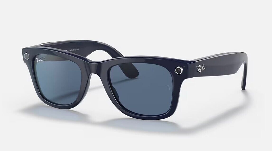 Ray-Ban Stories Wayfarer Smart Glasses - Blue Frames with Ray-Ban Stories Wayfarer Smart Glasses - Blue Frames with