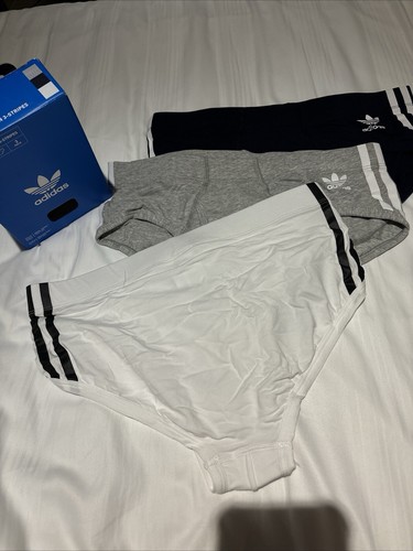Mens Adidas Originals Comfort Flex Cotton 3-stripes Briefs 3pk Size Medium - Picture 9 of 9