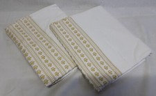 2 DDR Bettlaken Bettuch unbenutzt Borte Vintage 1,40 x 2,40 m Bordüre 
