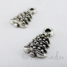 Christmas Tree Charms 17mm Antique Silver Plated Charms C0511 - 20, 50 Or 100PCs