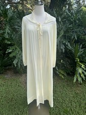 Vintage Nighty Robe Pale Yellow S/M Long Cottagecore Coquette Nightgown 60s