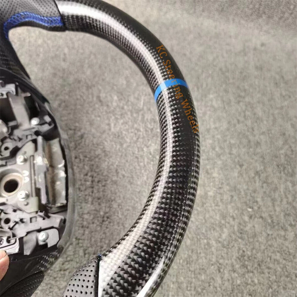 Volante de cuero de fibra de carbono real personalizado para Honda City 2010-2013 Foto 4 de 4