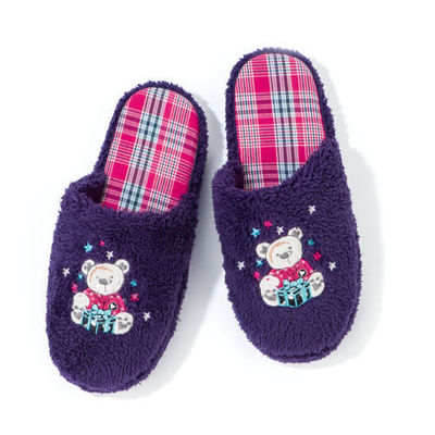 Avon Ava Teddybär lila Slipper Pantolette Hausschuhe Größen: 5/6 SCHNÄPPCHEN!