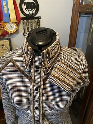 Chemise Western All Day Berry – Stretch Taffetas, Fermeture éclair Cachée – Rétro, Spectacle équestre – Neuf