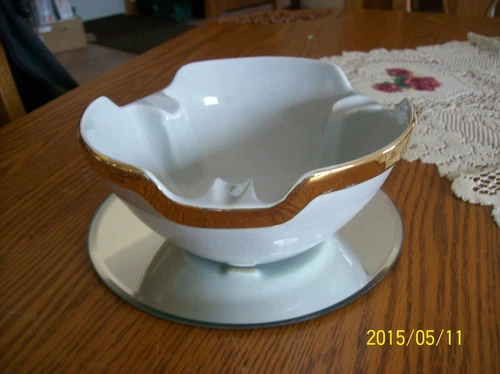 Royal Haeger USA Vintage Tall  Pottery Ashtray Blue Gray R 1774 S